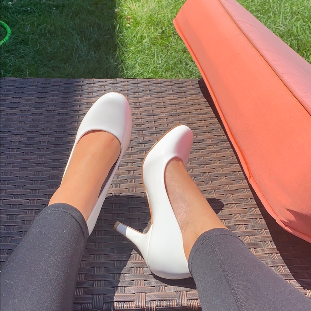 White Patent Leather Pumps